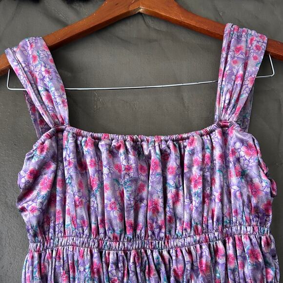 English Factory Purple Floral Smocked Mini Dress Size Small - Picture 3 of 9
